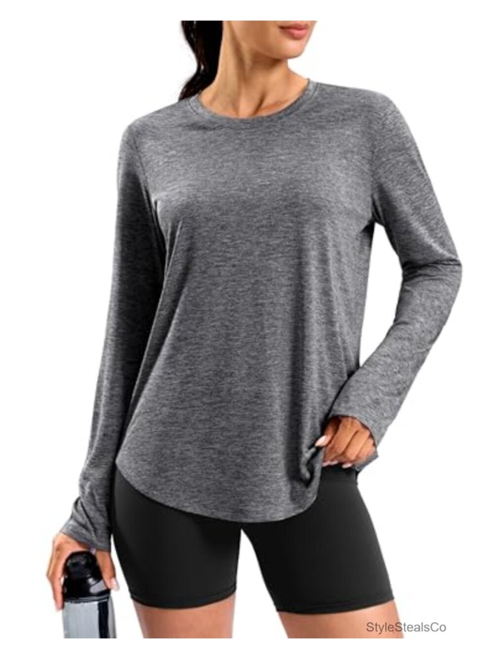Long Sleeve Running Shirt for Women Athletic UPF 50 Thumb Holes